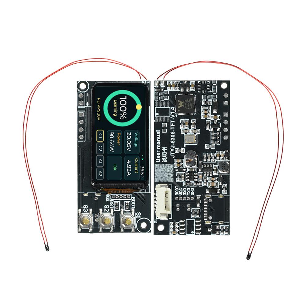 3-5S Lithium Battery Charging Diy Board 1.47 Inch Tft Display Mppt Solar Charging 100W Bidirectional Super Fast Charging Module