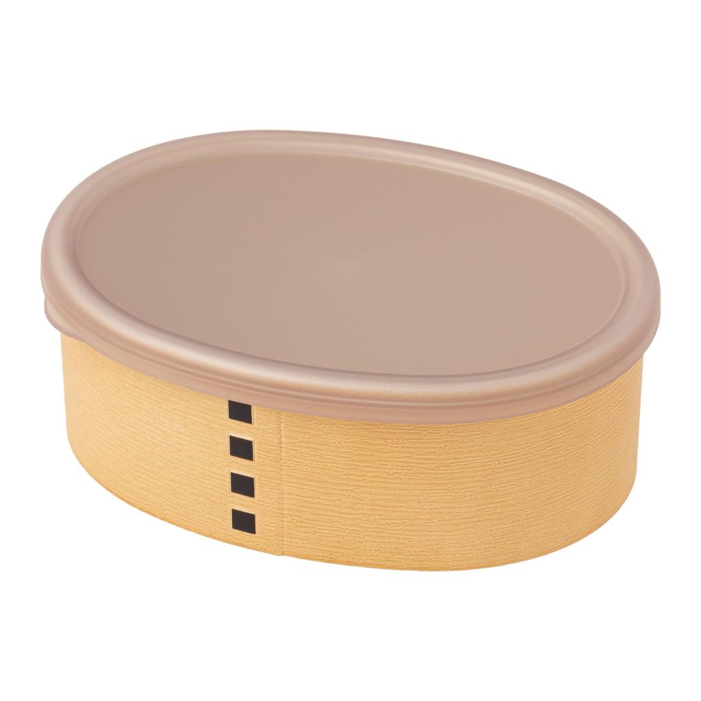 Yamanaka Lacquerware Bento Oval Microwave and Dishwasher Natural Made In Box, 230ml, Wappa-style, Shape, Safe, Wood, Japan, M18181-4