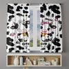 Cute Cow Print Curtains Polyester Fabric Suitable Bedroom Living Room Decoration Curtain Machine Washable Ideal For Area