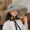Japanese Retro Striped Fisherman Hat Women's Summer New Sunscreen and UV Resistant Sun Hat Foldable Sun Hat