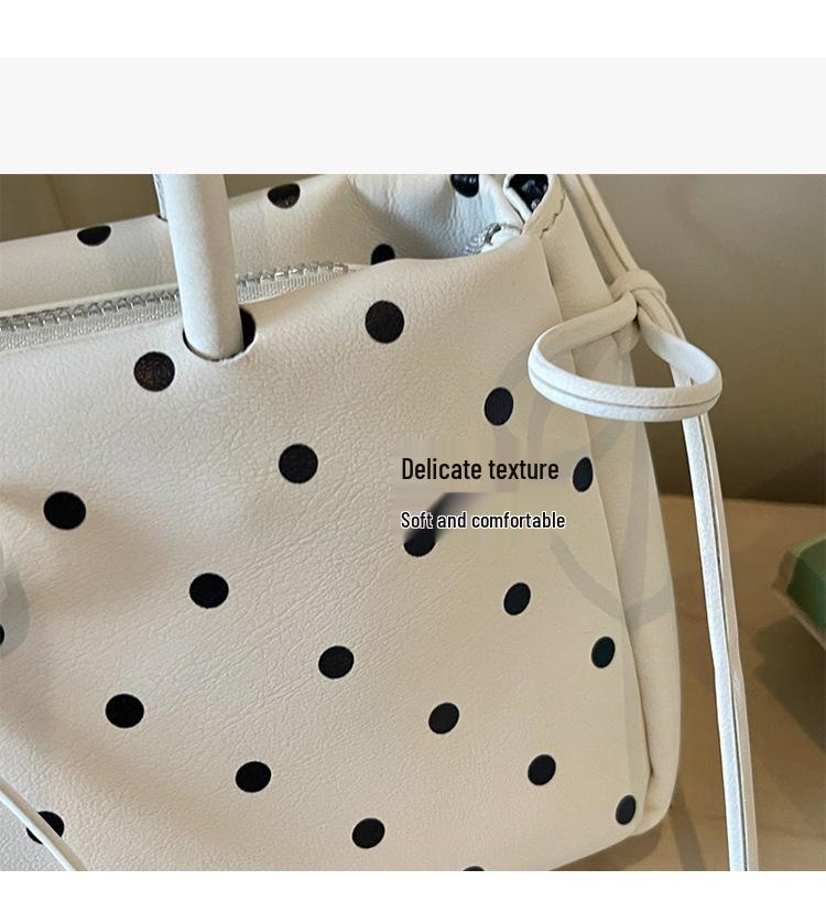 2026 Trendy Women's Polka Dot Bow Single-Shoulder Baguette Bag