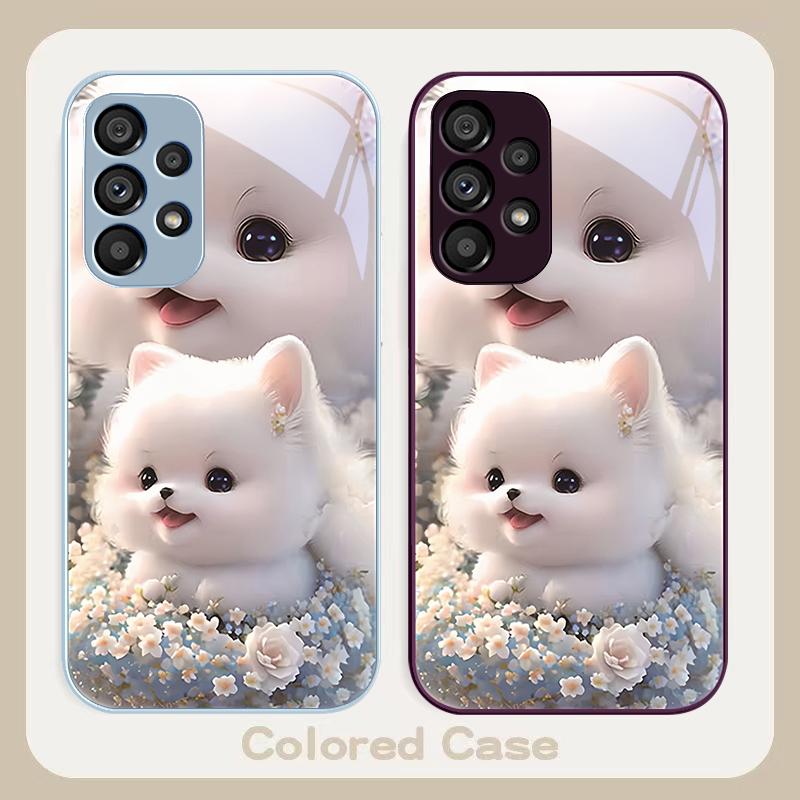 Süßes Haustier Süßer Welpe Hund Für Samsung Galaxy S24 Plus S20 21 FE S23 Ultra S8 9 A70 72 73 50 51 52 53 Gehärtetes Glas Handyhülle