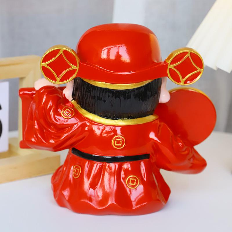 2025 God of Wealth Resin Buddha Statue: Cashier Desk Ornament for Attracting Prosperity