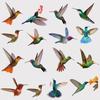 9 Piece Simulation Hummingbird Electrostatic Window Stickers Glass Stickers Home Decor Living Room Ornament Accessories