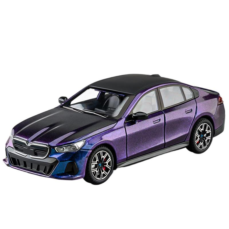 

New 1/24 BMW I5 M50 Supercar Alloy Die Cast Toy Car Model Sound and Light Children s Toy Collectibles Birthday Gift фиолетовый