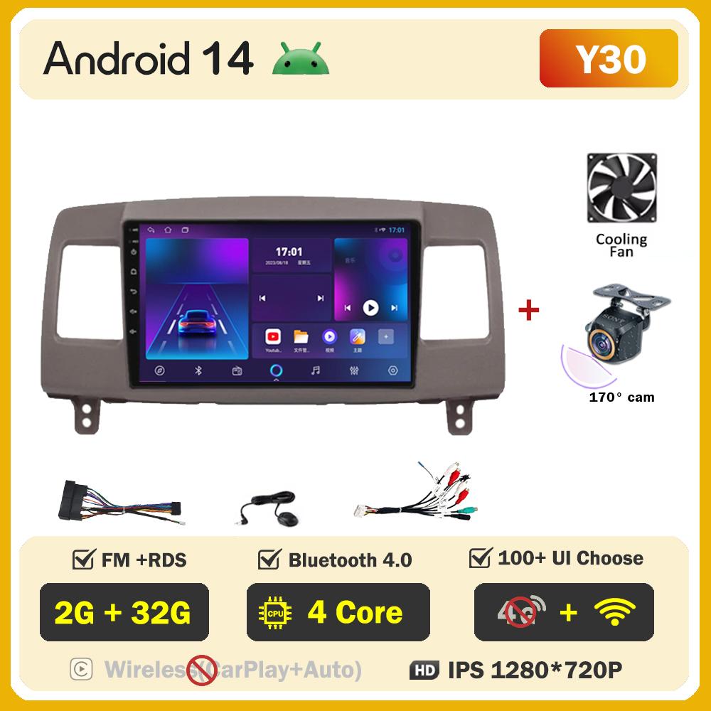 Android 14 For Toyota Mark II 9 X110 2000-2007 Car Multimedia Video Player Stereo Head Unit Autoradio Touch Screen GPS 5G Wifi