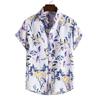New 2025 Spring and Summer Men's Beach Shirt Hawaiian Short-sleeved Flower Shirt Men's E-commerce Supply