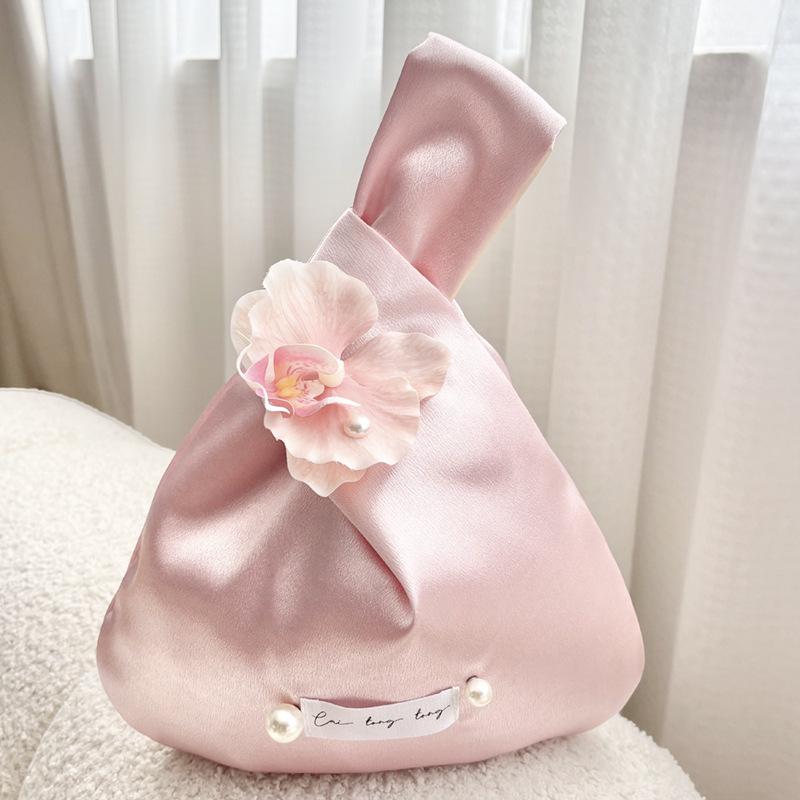Chinese Silk Phalaenopsis Gift Tote - Wedding & Party Favor Wrist Bag