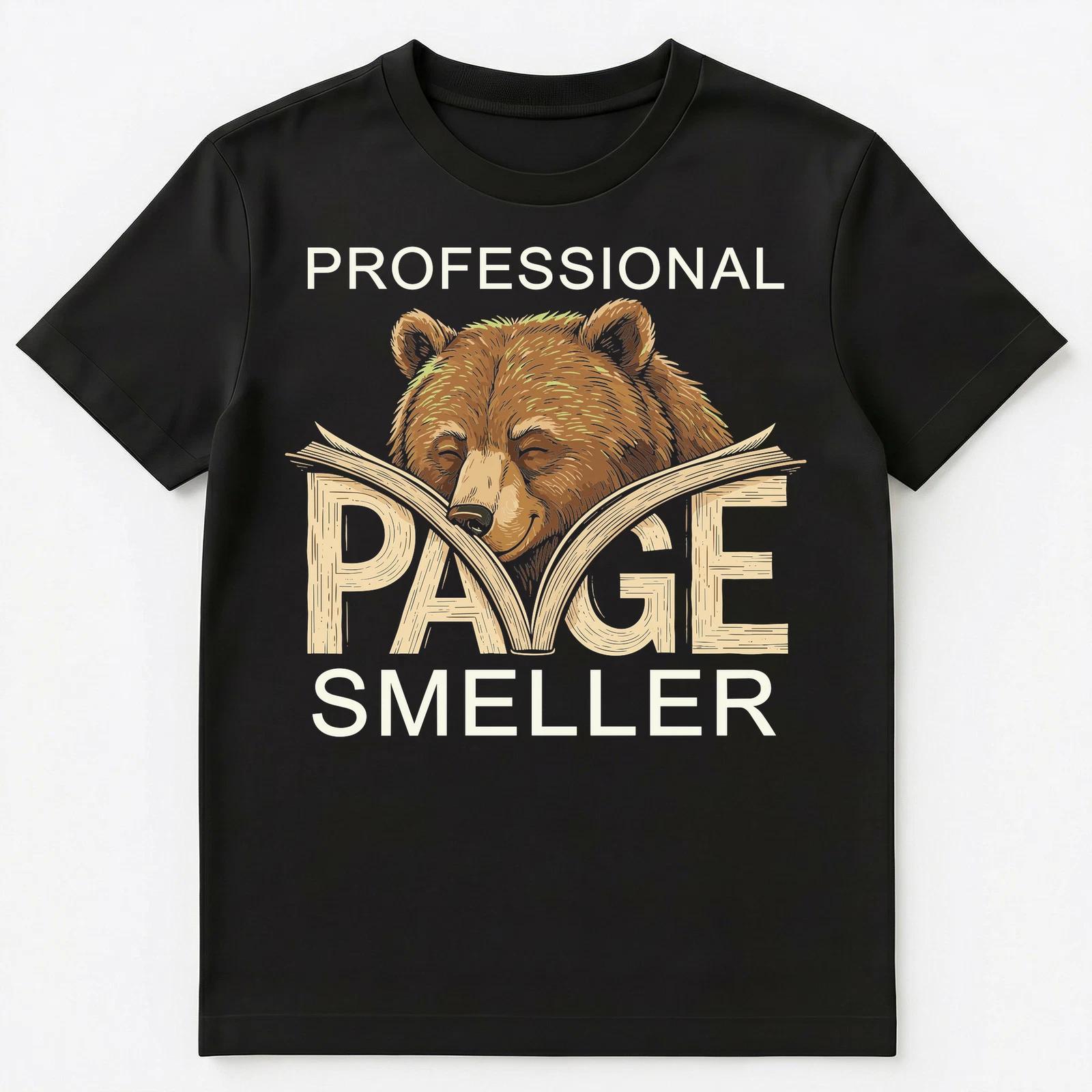Bibliophile Reader Cozy Bear Book Smeller Reading Unisex T-Shirt L
