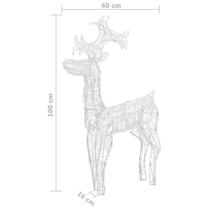 VidaXL Renne de Décoration de Noël 90 LED Ornement de Noël Renne Lumineux Renne Eclairé Jardin Terrasse Extérieur Maison 289961