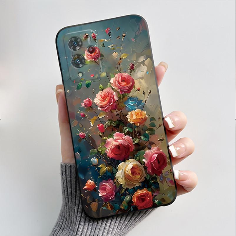 For ZTE V40 Pro 9046 Case Black Jelly Soft Silicone TPU Butterfly Flowers Pattern Phone Casing For ZTE Blade V40 Pro Back Cover