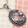 Black Rutile Set  Pendant  Jewelry Earring 18-20'' Gemstone Handmade