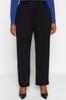 Women's Style Plus Size Black High Waist Crepe Knitted Trousers