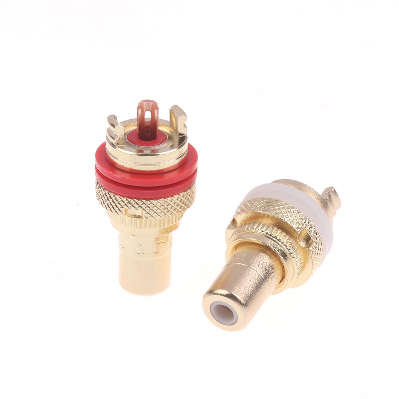 2/4Pcs Rca Jack Plug Copper Gold Plated Cmc Rca Socket For Speakers Terminals Audio Wire Connectors Accessories