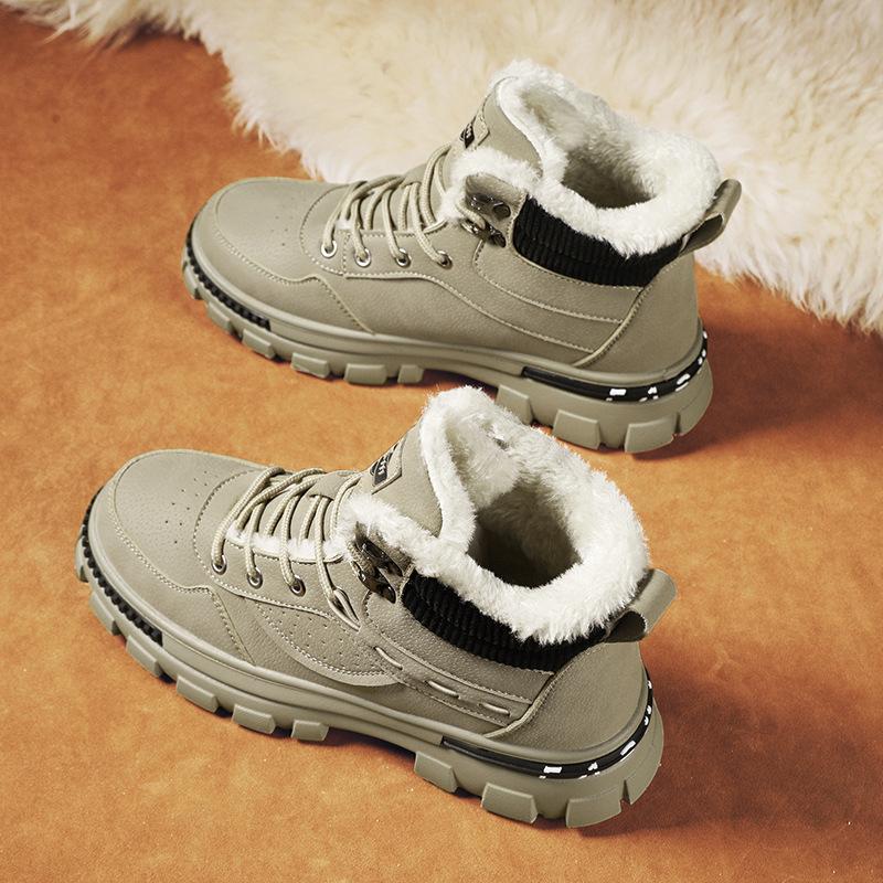 

New autumn and winter high-top British style platform casual leather Martin boots labor protection boots men s boots 44 хаки