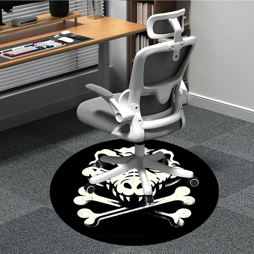 

1pc Crocodile Skull Office Round Area Rug, Under Office Chairs Bedroom Living Room Home Decor, Room Deco 80cm
