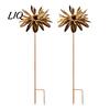Artistic Outdoor Stake Vintage Rusty Cornflower Ground Stake, 24 Inch Metal Wire Art Decor, Rustic Garden Sculptures for Lawns Yard Patio Home