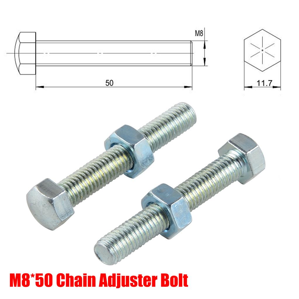 M8x50 Swingarm Chain Adjuster Bolt Screws for Suzuki DRZ400SM 05-17 RMZ450 05-18 RMZ250 04-18 RMX450Z 10-14 RM125 RM250 89-08