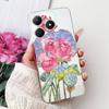 4G Clear For Realme Note 60 Case RMX3933 Luxury Butterfly Love Flowers Cool Lion Painted Phone Case For Realme Note 60X RMX3938