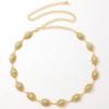 Hollow Turquoise Ladies Metal Waist Chain With Pearl Detailing For Spring Summer And