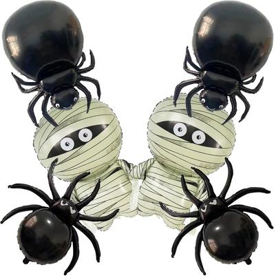 Large Spider Halloween Balloons - Foil Mylar Mummies Balloons for Halloween Party Birthday Haunted House Spooky Decor