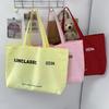 2025 New Solid Color Letter Print Large Capacity Shoulder Bag Tote Bag