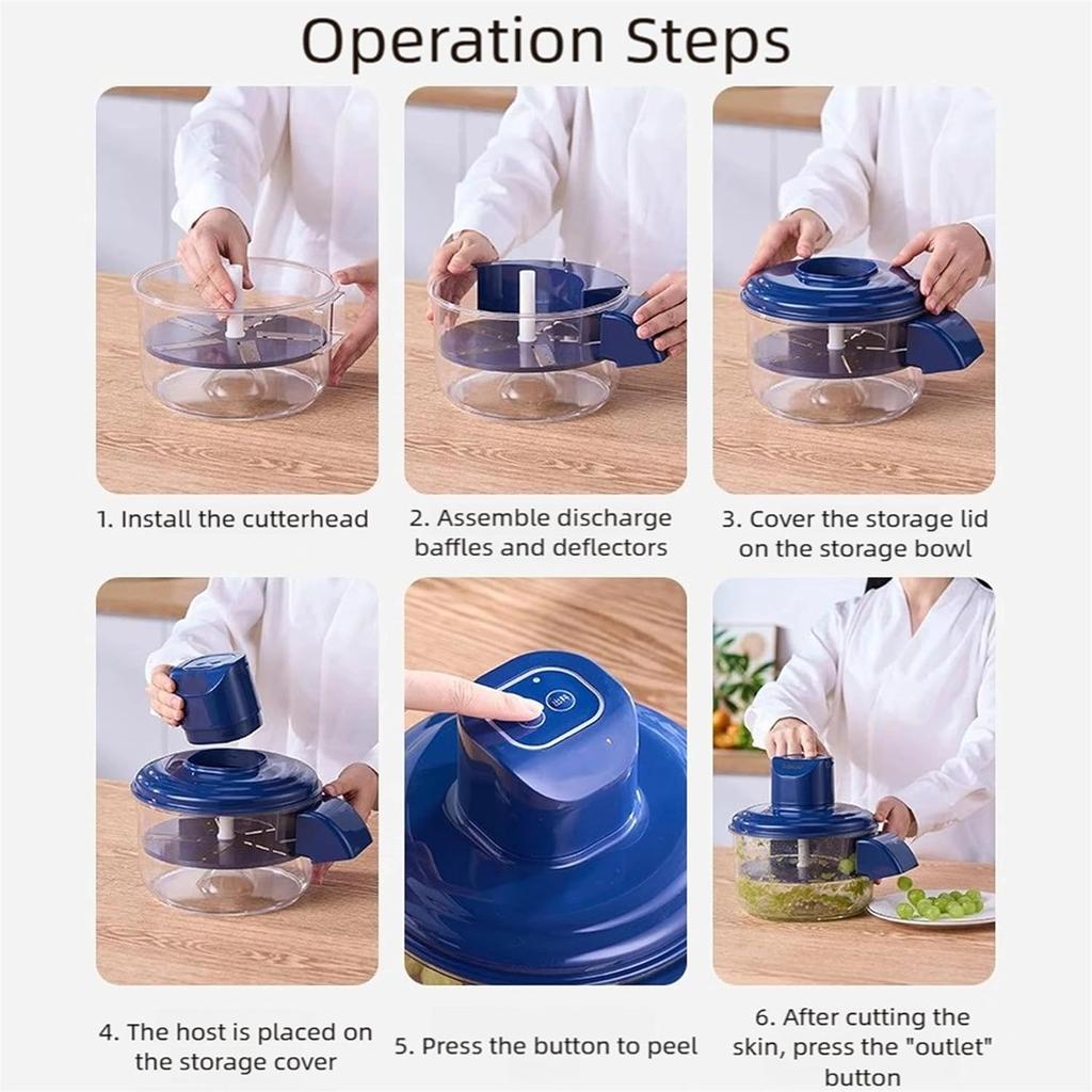 New Electric Grape Peeling Machine, Automatic Small Fruit Garlic Peeler Machine Tomato Garlics Peeler Skin Remover Tool Rechargeable