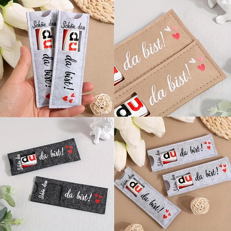 25pcs German Party Gift Bags with "Glad You're Here" Design,High-Quality Felt Long Lasting Packaging for Wedding,Valentine's Day