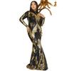 Cross-Border European and American High-End Long-Sleeved Elegant Dress, Long Sequined Birthday Party Evening Dress, Bridesmaid Dress, Dress