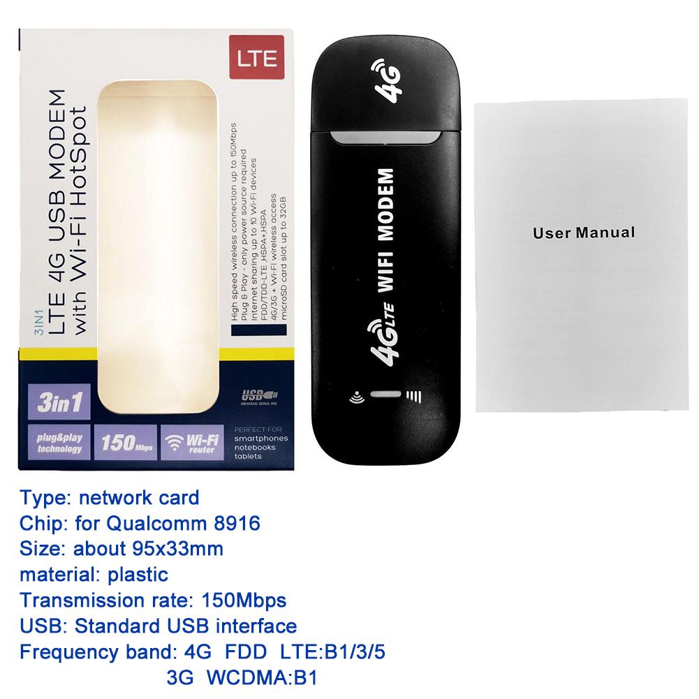 4G WiFi Router Nano SIM Card Portable Wifi LTE USB 4G Modem Pocket Hotspot Antenna WIFI Dongle 150Mbps Modem Stick