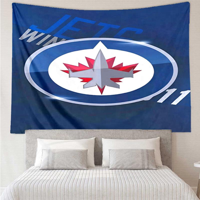 Winnipeg Crest Hockey Tapestry, Unique Design Tapestry, Wall Decor for Bedroom,Livingroom, Playroom,Heartwarming Fan Holiday Gifts