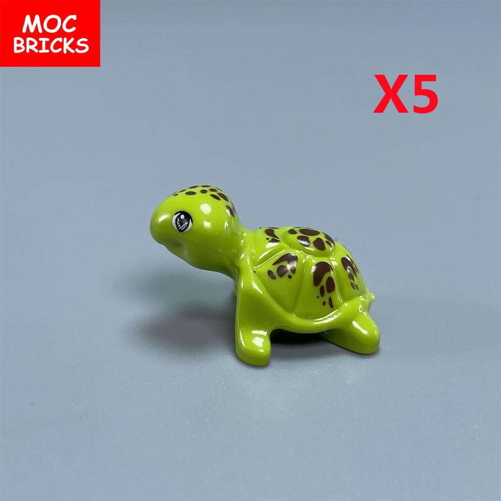 Non-Toxic Moc Bricks Frog Lobster Turtle Clown Fish Little Mermaid For Building Blocks Part Compatible Assembles Particles Children'S Toys