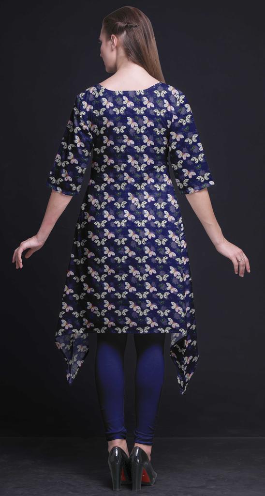 Bimba Black Blocks Block Women Kurtas Ethnic Printed Asymmetric Summer Wear Tops For Women