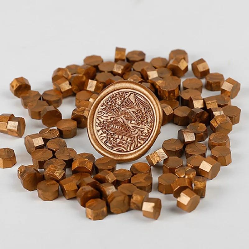 200 Pcs Wax Print Beads Wax Seal for Stamps Wax Lacquer for Seals Retro Sealing Gold Wedding Birthday Lacre for Card Making