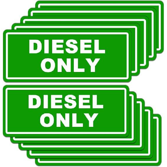 10Pc Diesel Only And Gasoline Only Stickers For Fuel Tank | Vinyl Waterproof And Sunburn Resistant Diesel Only & Gasoline Only Decals For Fuel Diesel