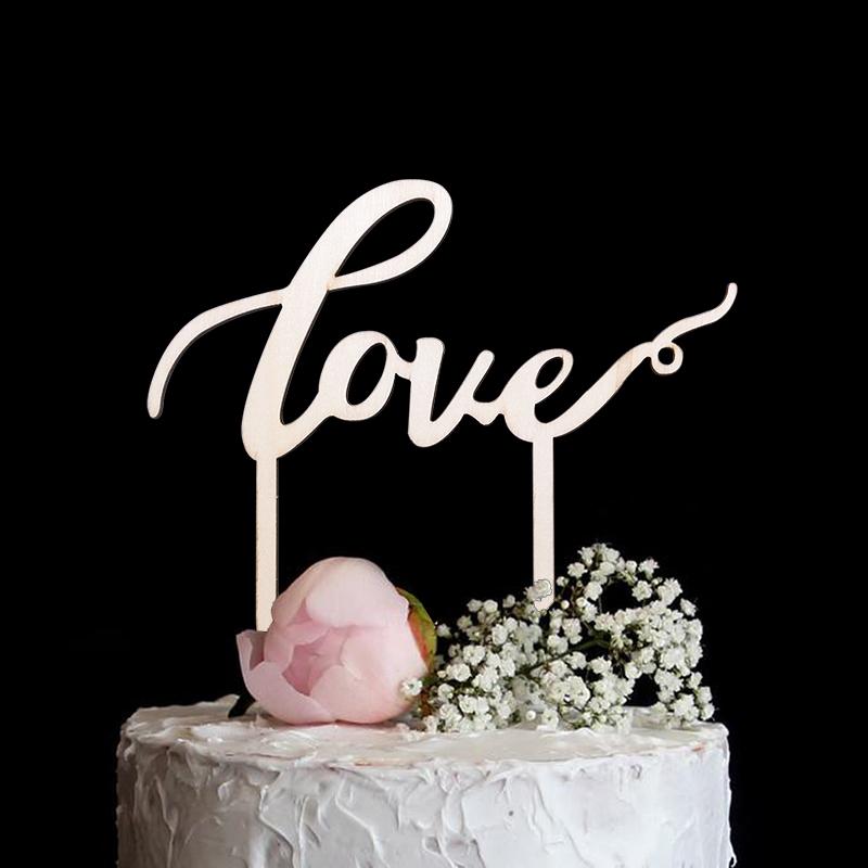 Rustic Wedding Decor Wooden Letter Mr&Mrs Love Just Married Cake Topper Bride Groom Wedding Engagement Party Decoration Supplies