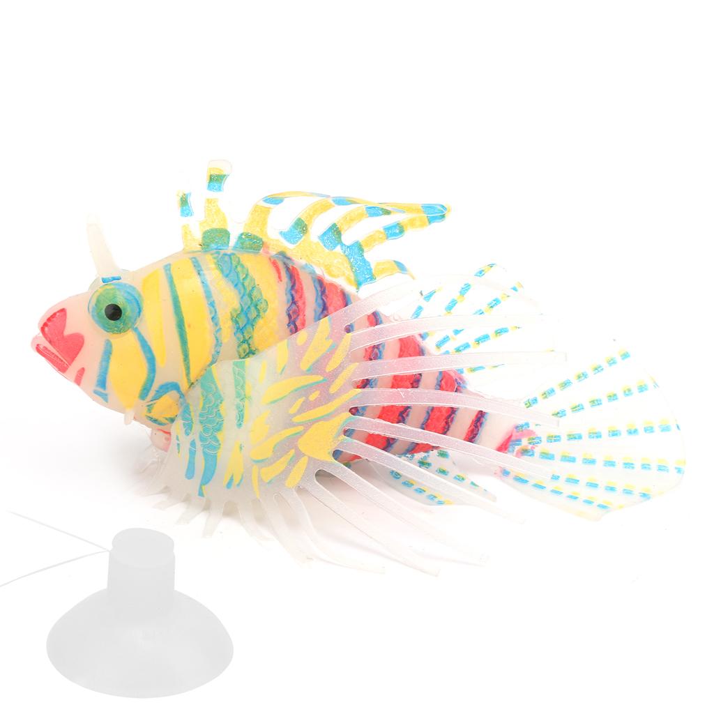 Lifelike Silicone Artificial Glowing Fish with Suction Cup for Aquarium Tank DecorationPink Orange
