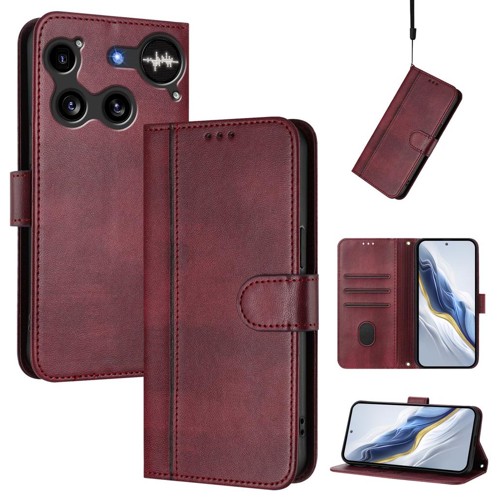For Nothing Phone (3) 5G Cases Wallet Stand Retro Texture Leather Phone Cover with Lanyard