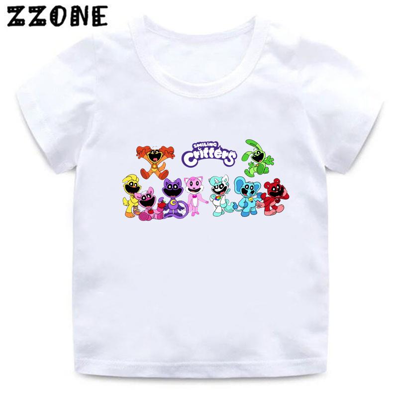 Summer Tops Hot Sale Smiling Animal Print Cartoon Children's T-Shirt Girls' Clothing