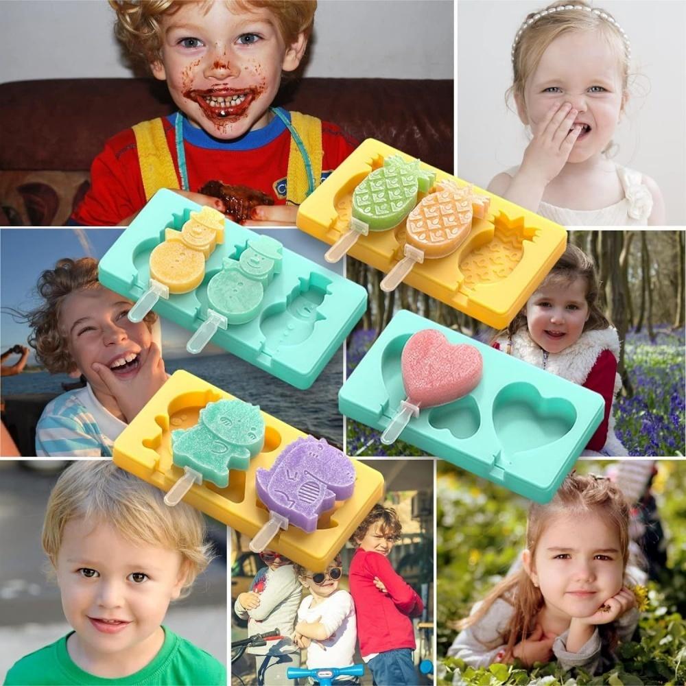 Silicone ice cream molds,Diy cartoon animal fruit Popsicle mold covers, reusable, Popsicle molds, mini Popsicle molds, ice cream