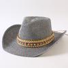 Popular European and American Classic Straw Woven Western Cowboy Hat Men's and Women's Outdoor Fashion OL Wind Woven Top Hat