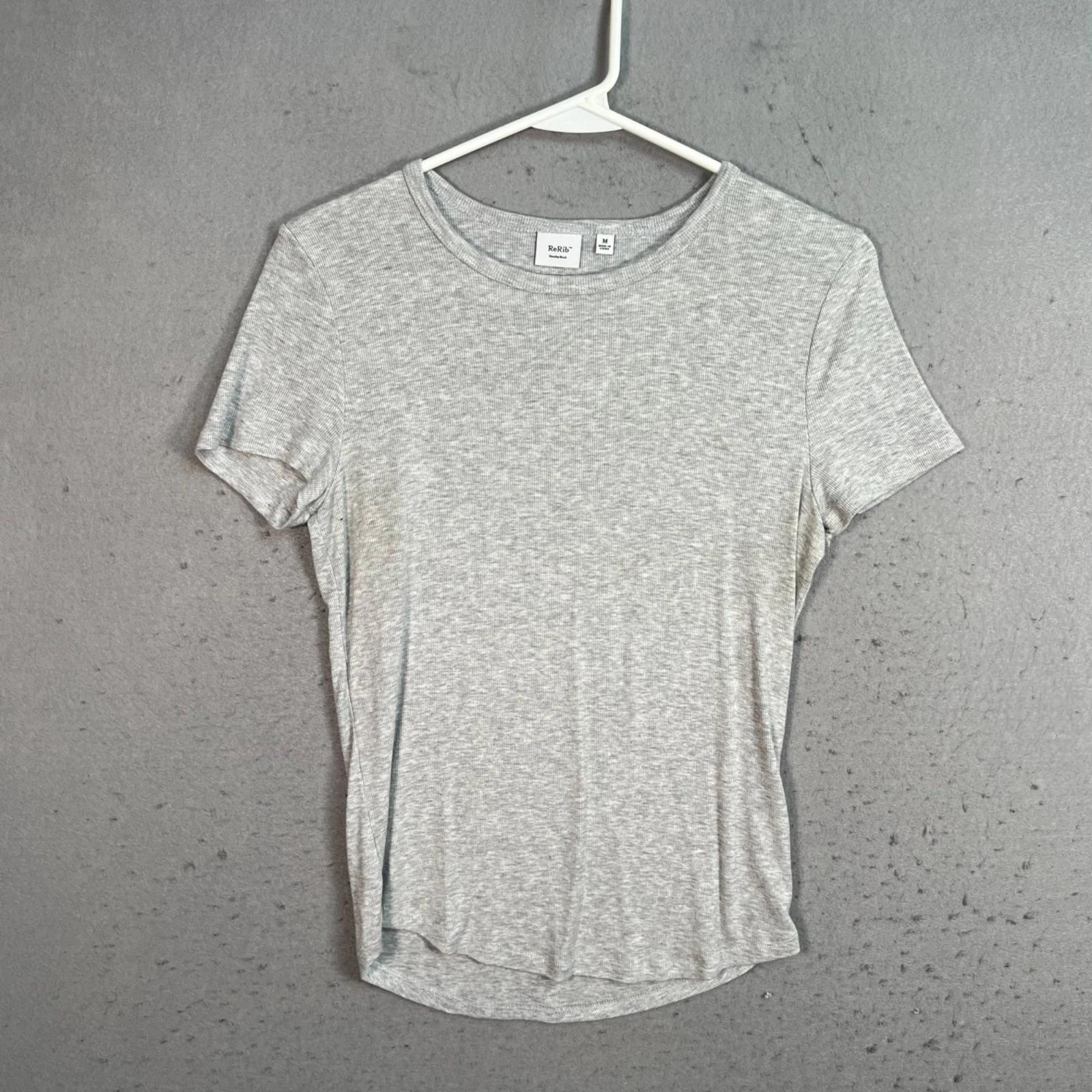 

Sunday Best ReRib Gray Short Sleeve T-Shirt Womens Medium S