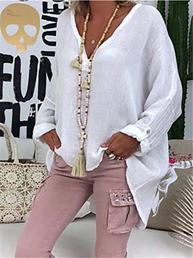 Nová jednobarevná trička s dlouhým rukávem