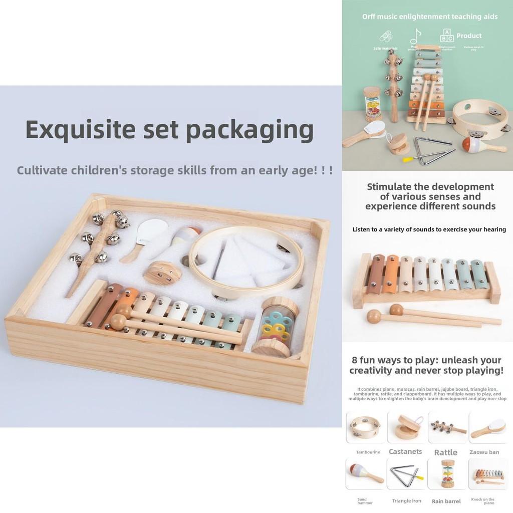 Wooden Glockenspiel Maracas Triangolo Music Enlightenment Children Puzzle Toy For Wooden Frame And Handheld Skills Development