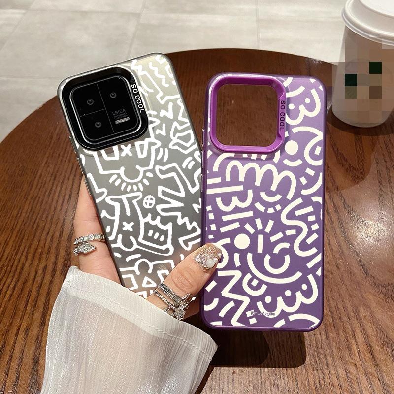 Capa de grafite fashion para iPhone 16 Samsung A55 A35 M35 S24 Xiaomi Redmi Note 13Pro 14C A3 Huawei Honor 200 Capa anti-arranhões à prova de choque para telefone