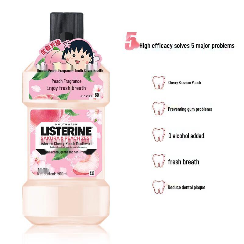 Listerine Cherry Blossom Peach Flavor Mouthwash
