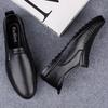 Driving Shoes Men's Shoes Trend First-layer Cowhide Casual One-pedal Doudou Shoes British Black Small Leather Shoes