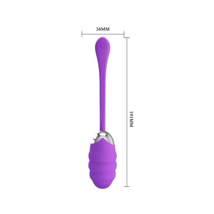 Oeuf Vibrant - FRANKLIN - Violet - Silicone de qualité - 12 fonctions vibrantes - Waterproof