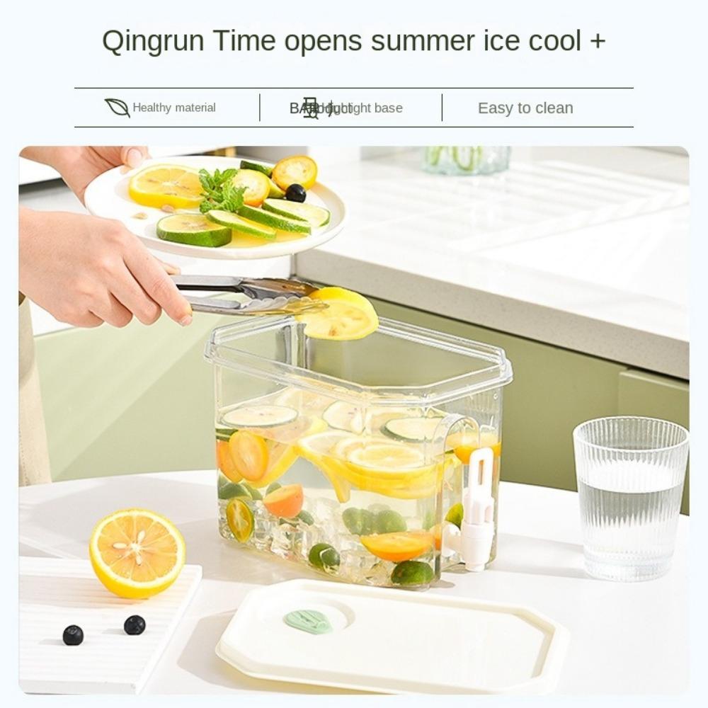 3.5L Cold Water Bucket Summer Dispenser Water Kettle Refrigerator Jug  Fruit Juice Drink Container
