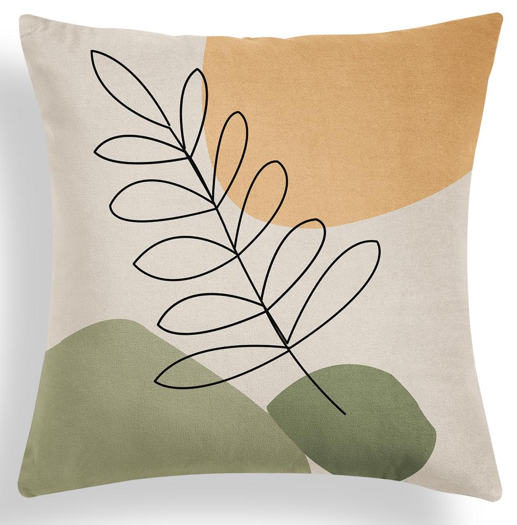 Nordic Geometric Green Pillow Cover Summer Plant Sofa Pillow Cover Cushion Cover Premium Durable Quality Useful